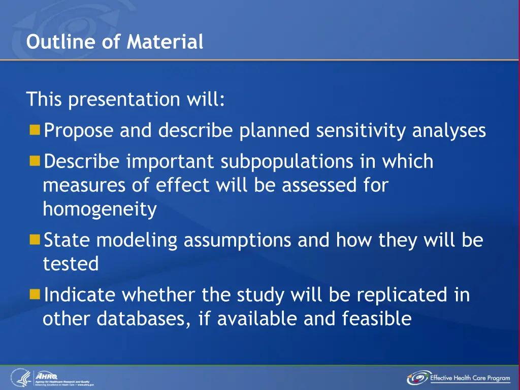 outline of material