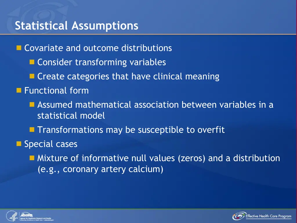 statistical assumptions