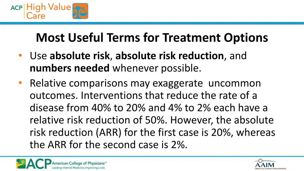 most useful terms for treatment options