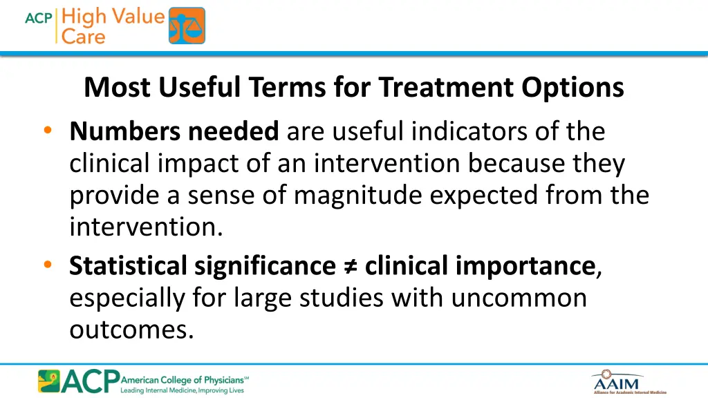 most useful terms for treatment options numbers