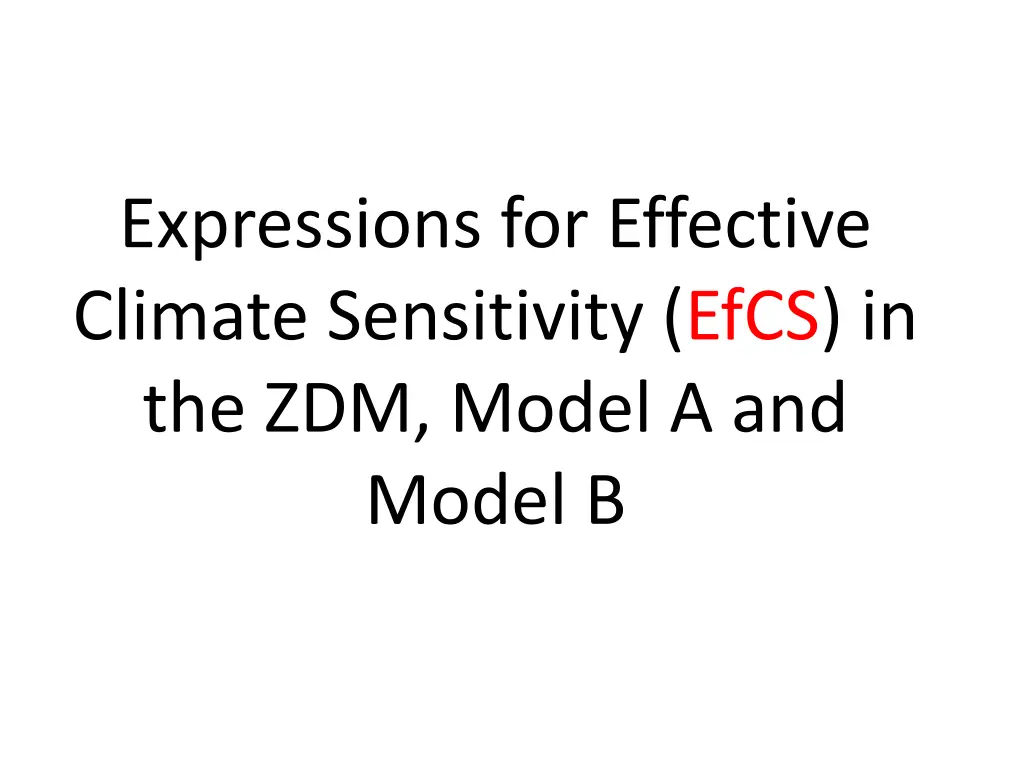 expressions for effective climate sensitivity