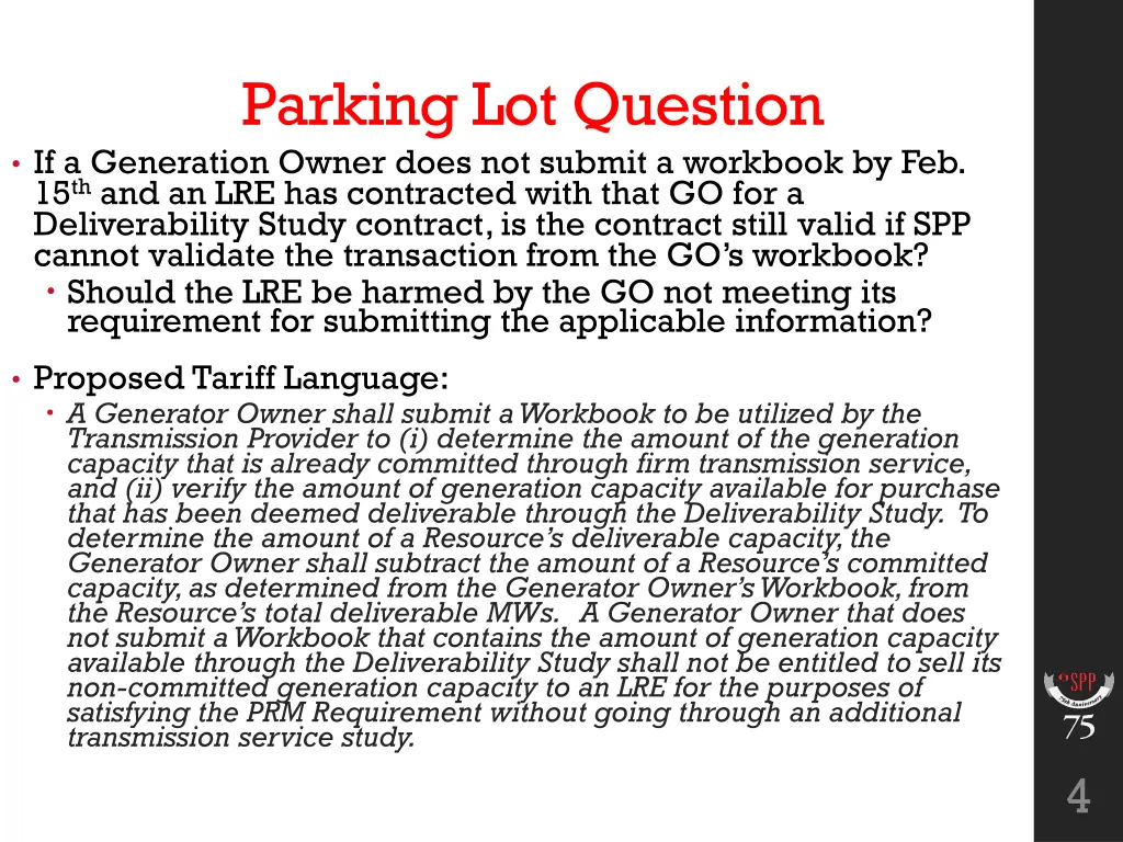parking lot question if a generation owner does