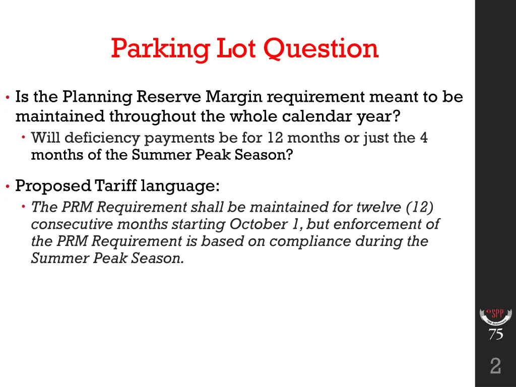 parking lot question