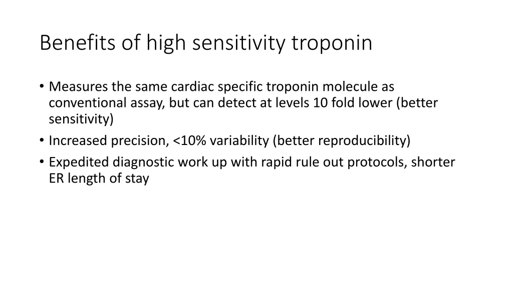benefits of high sensitivity troponin