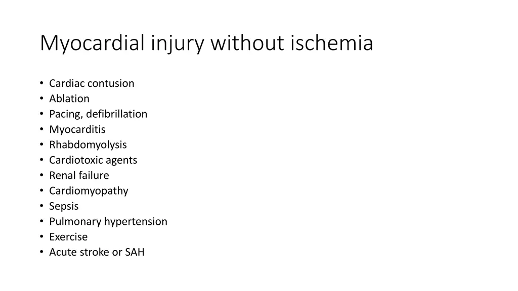 myocardial injury without ischemia