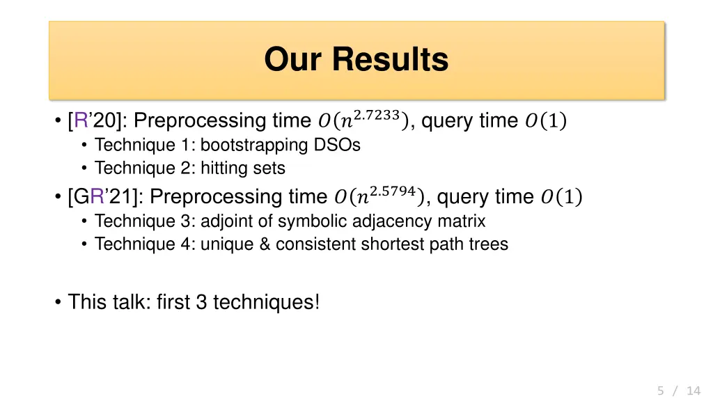 our results