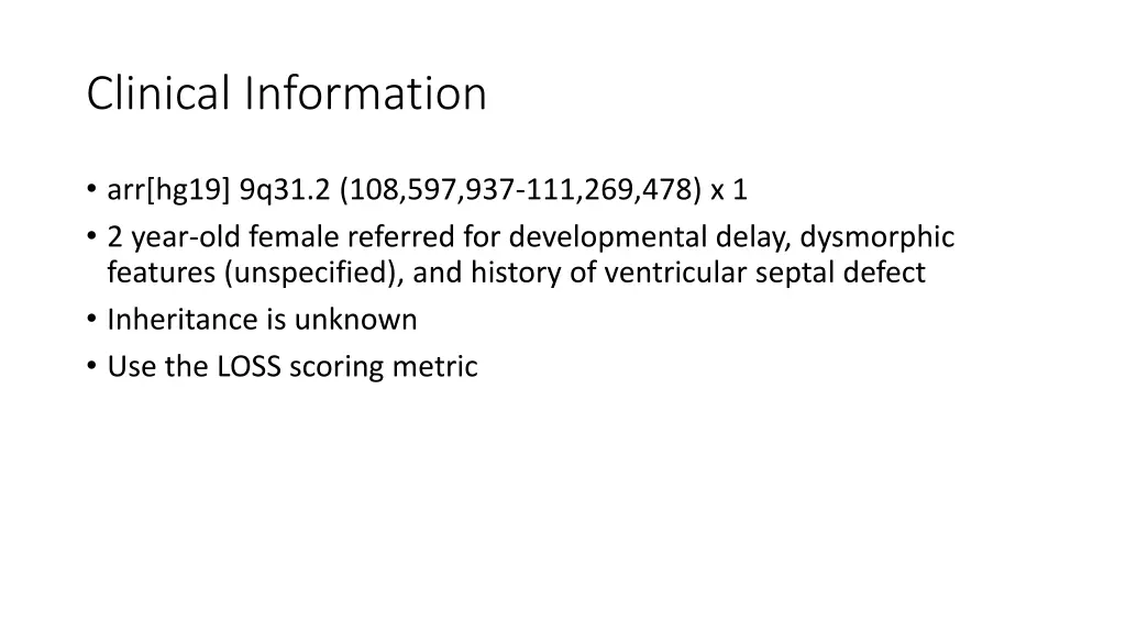 clinical information