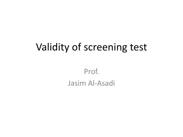 validity of screening test