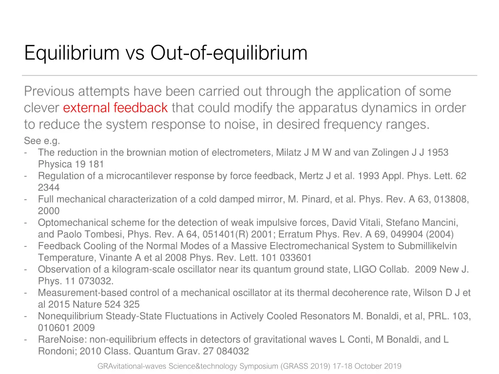 equilibrium vs out of equilibrium 1