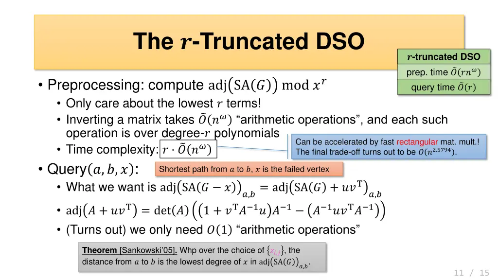 the truncated dso