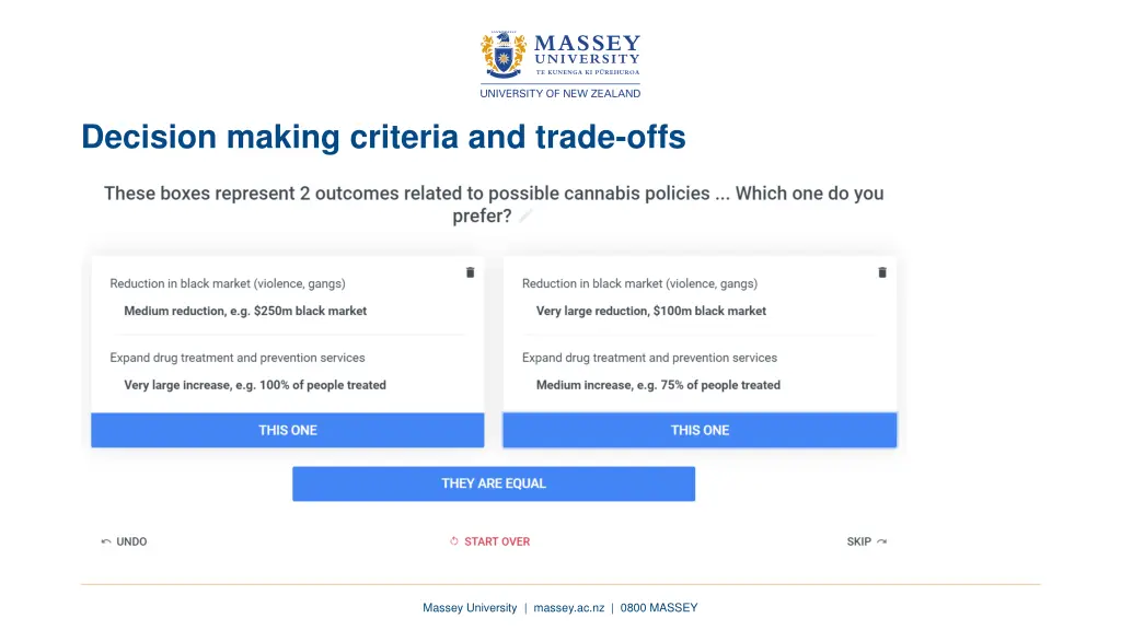 decision making criteria and trade offs