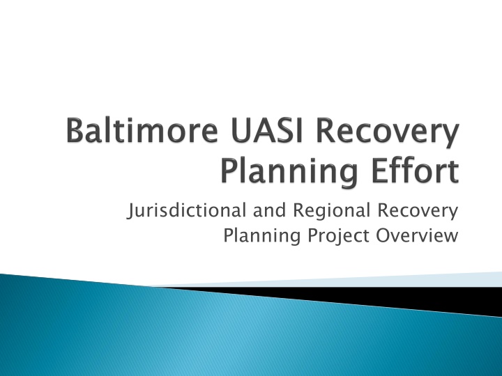 jurisdictional and regional recovery planning