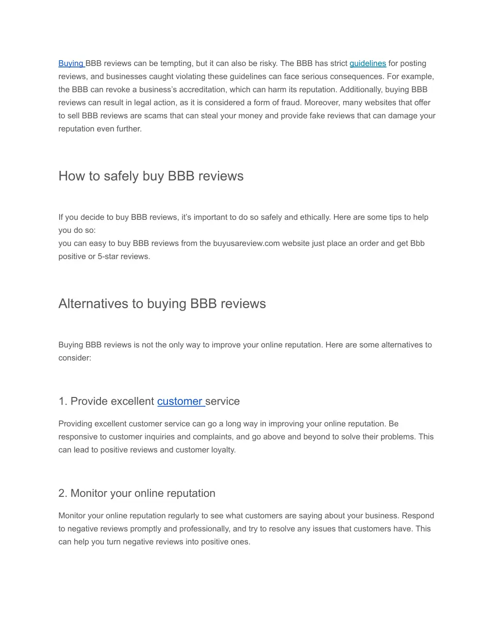 buying bbb reviews can be tempting