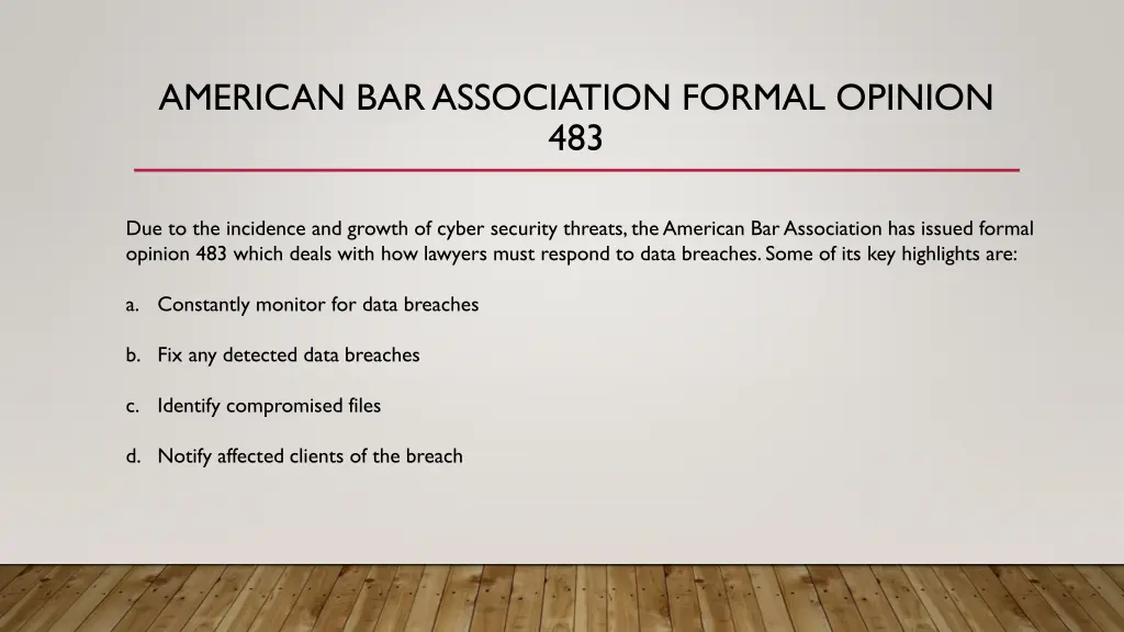 american bar association formal opinion 483