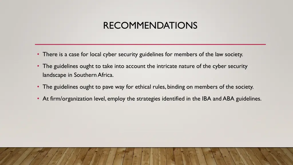 recommendations