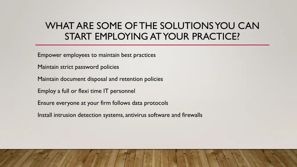 what are some of the solutions you can start