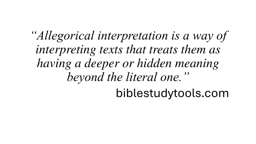 allegorical interpretation
