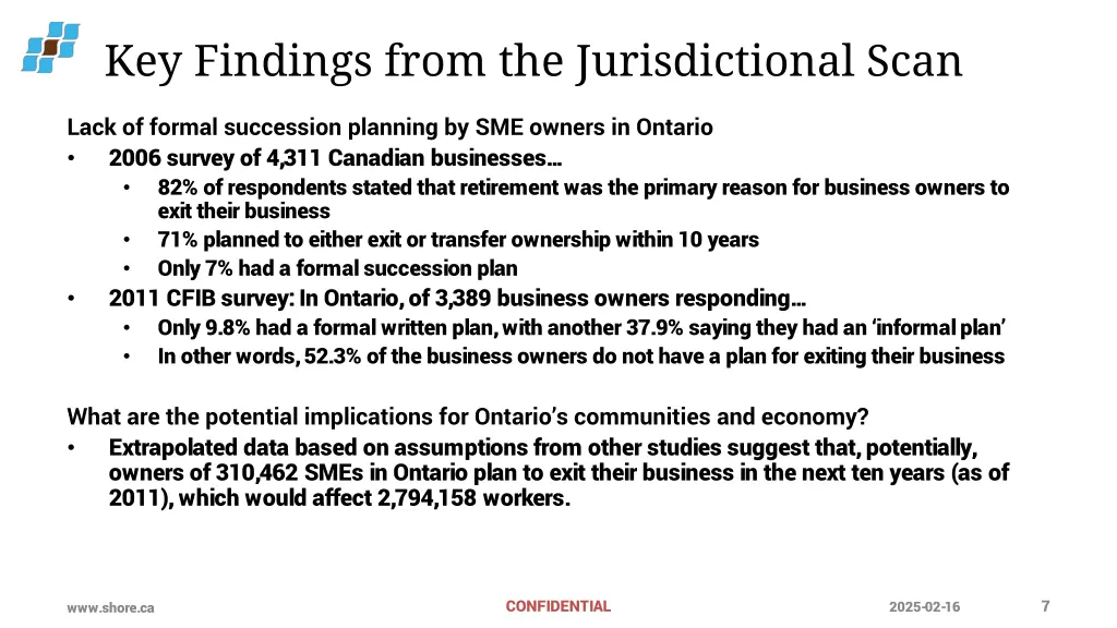 key findings from the jurisdictional scan
