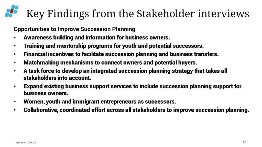 key findings from the stakeholder interviews 3