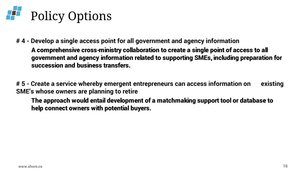 policy options 1
