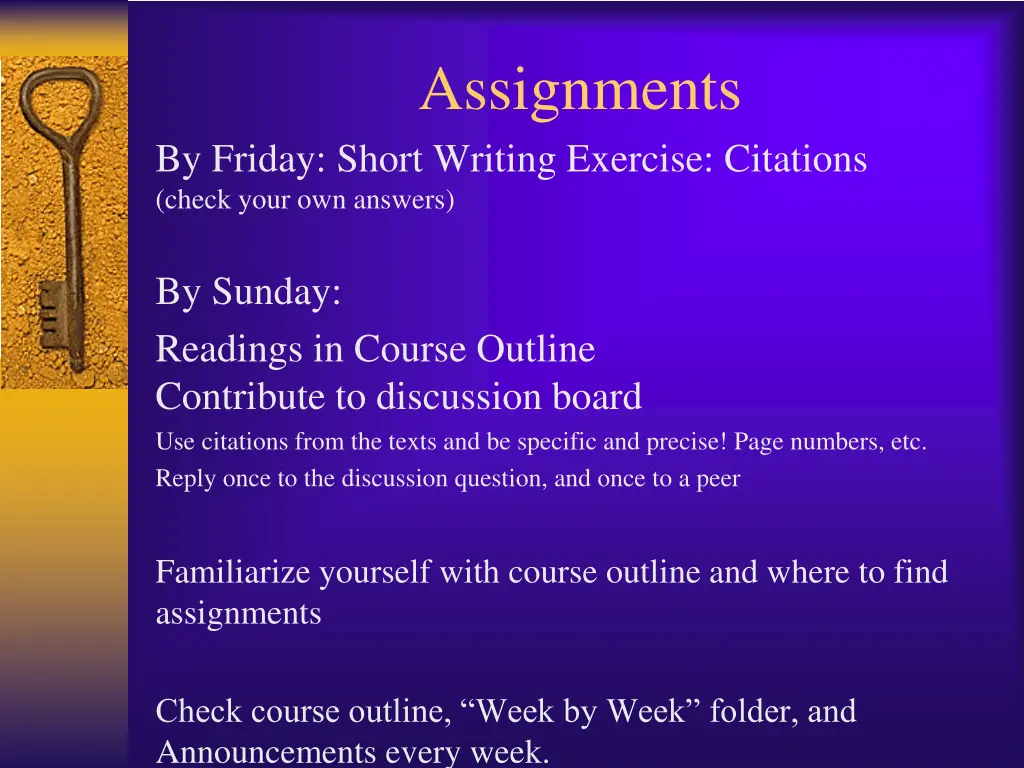 assignments