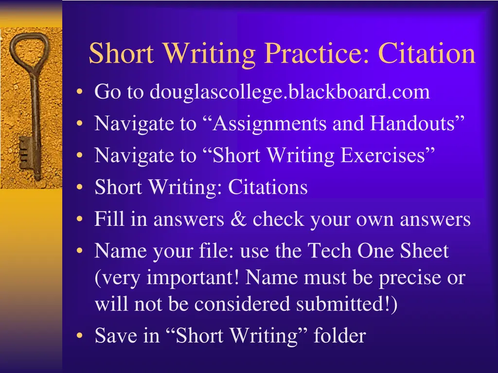 short writing practice citation