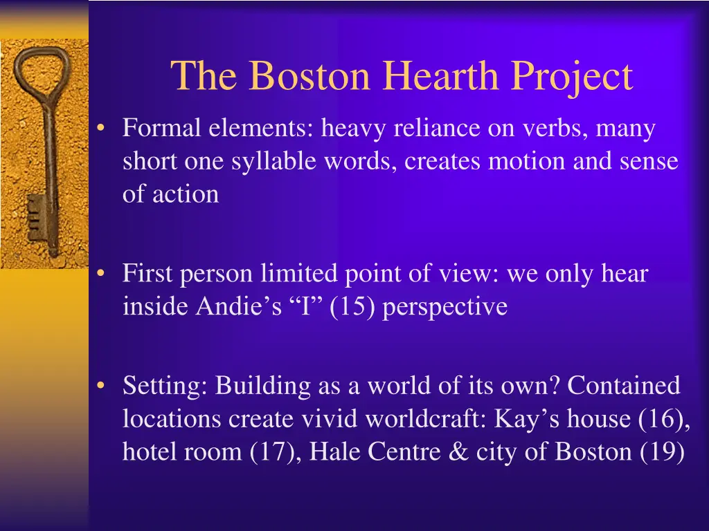 the boston hearth project formal elements heavy