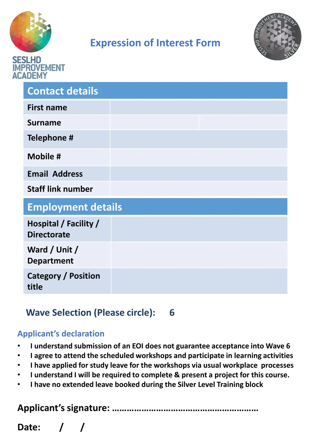 expression of interest form