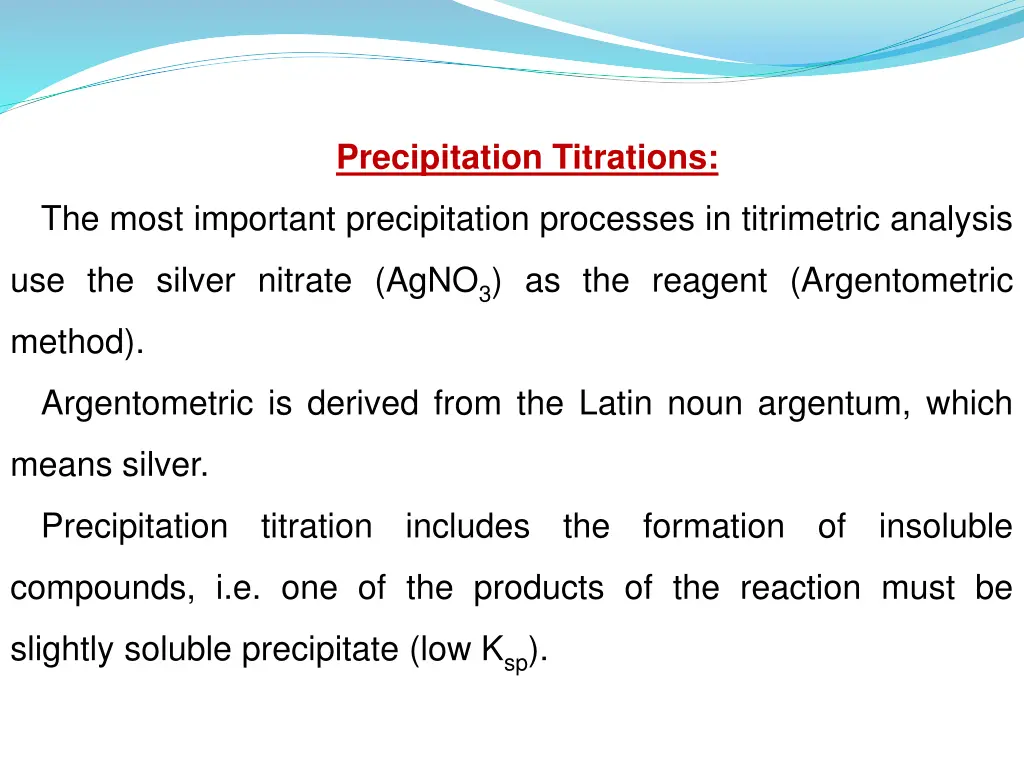 precipitation titrations