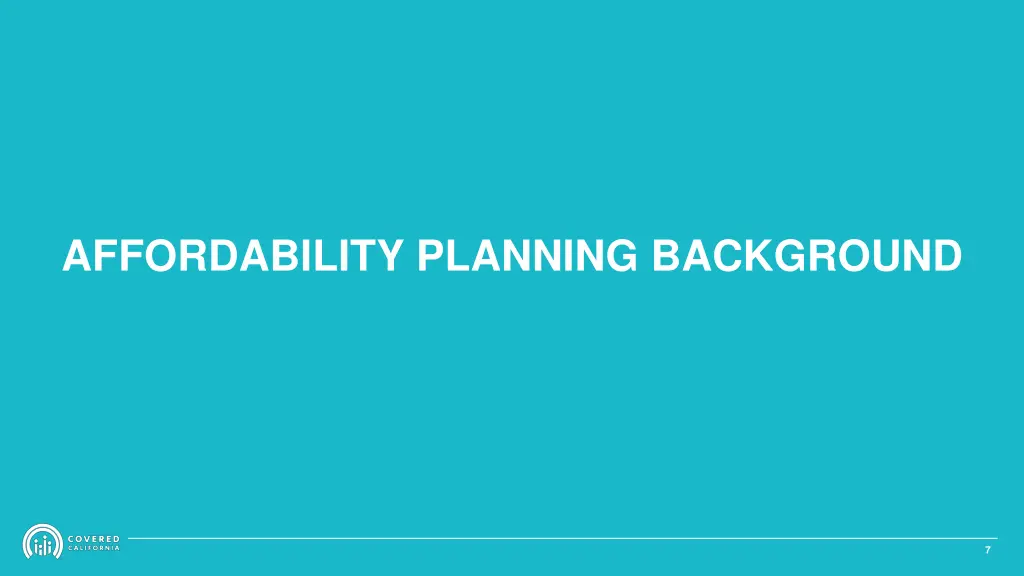 affordability planning background