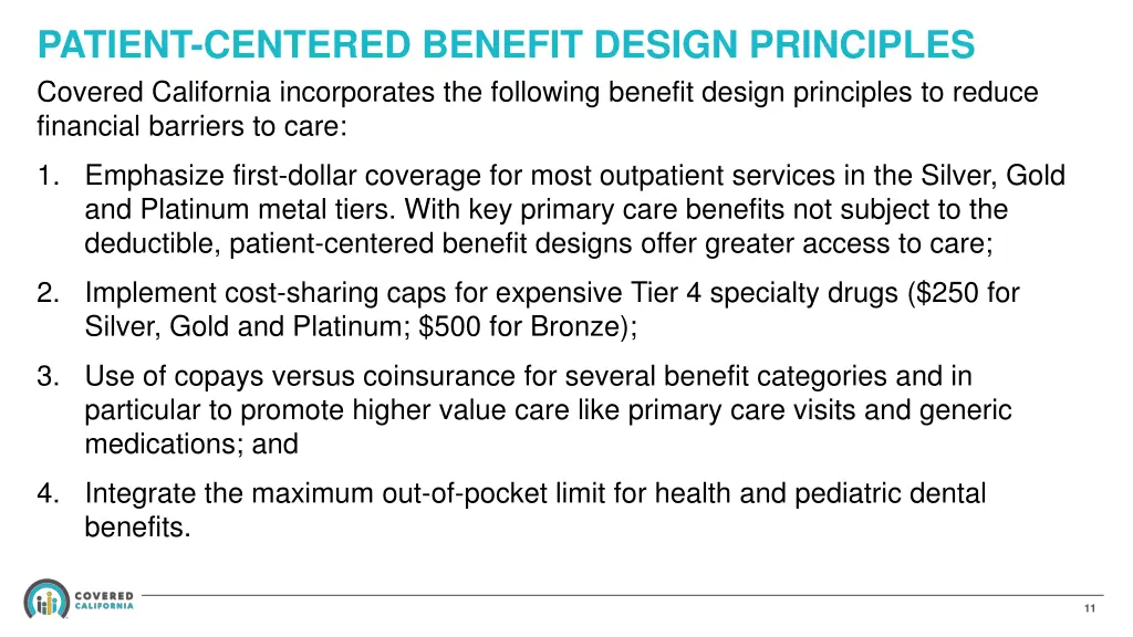 patient centered benefit design principles