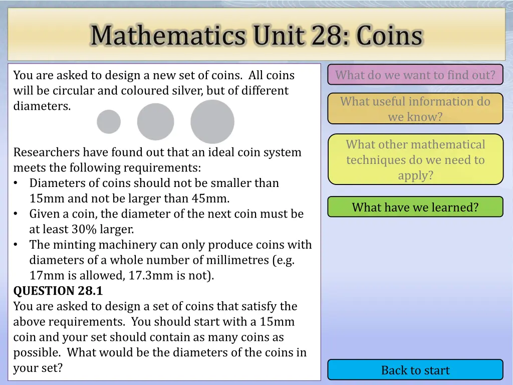 mathematics unit 28 coins 4