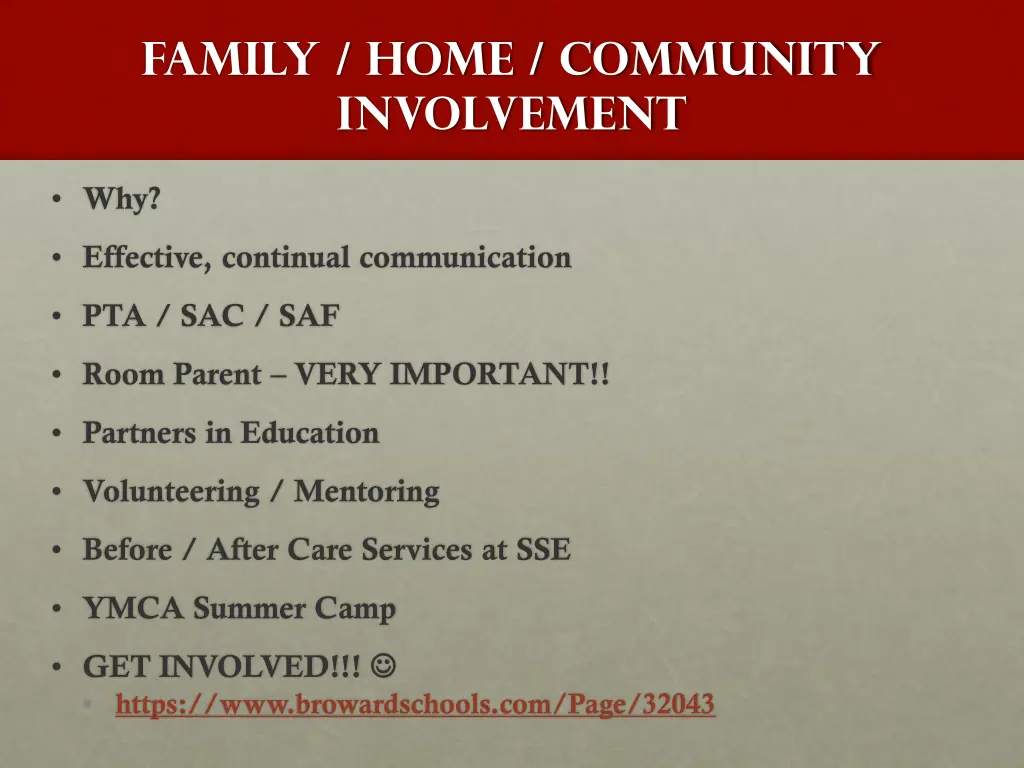 family home community involvement