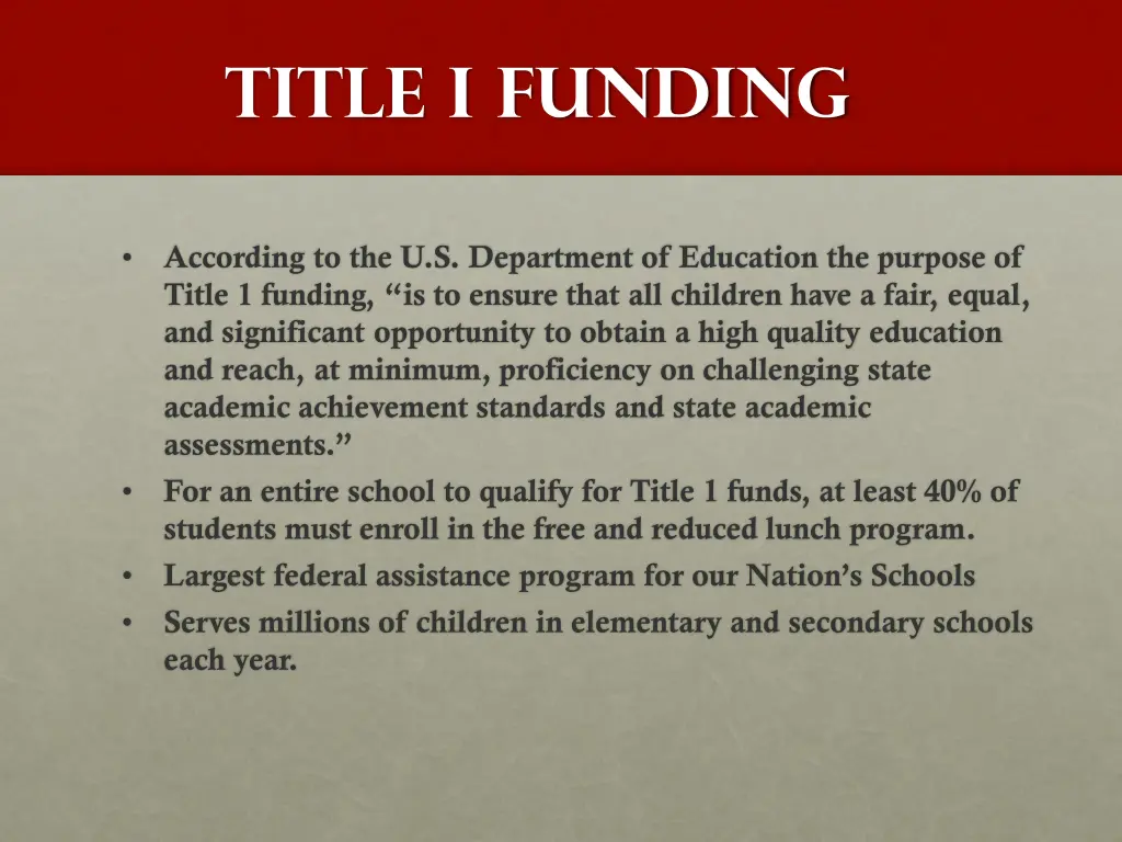title i funding