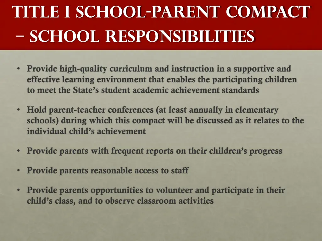 title i school parent compact