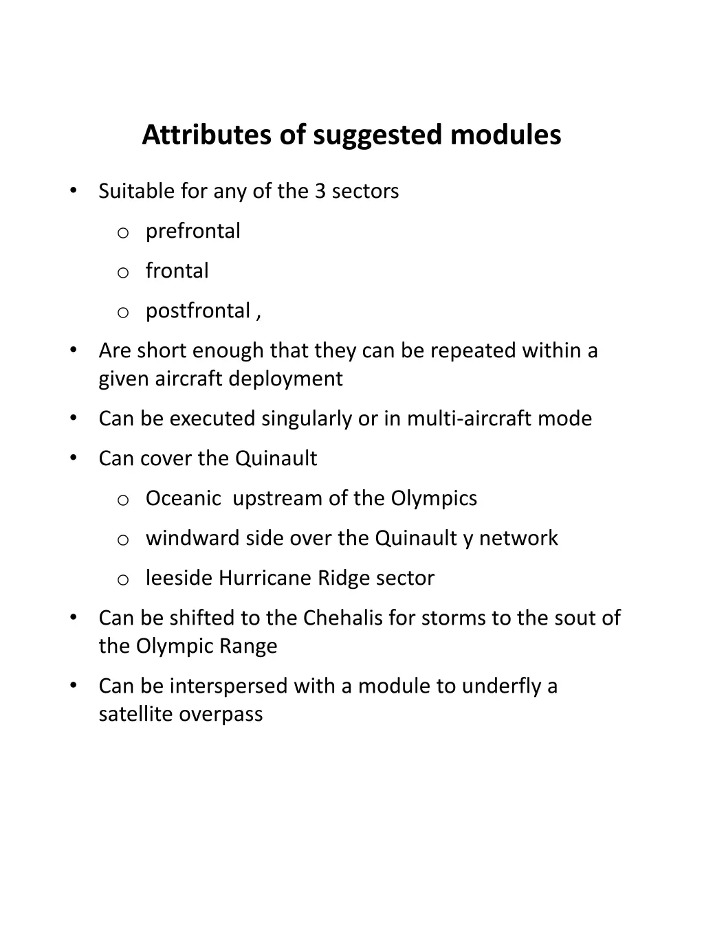 attributes of suggested modules