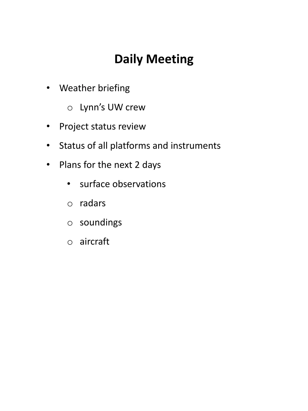 daily meeting