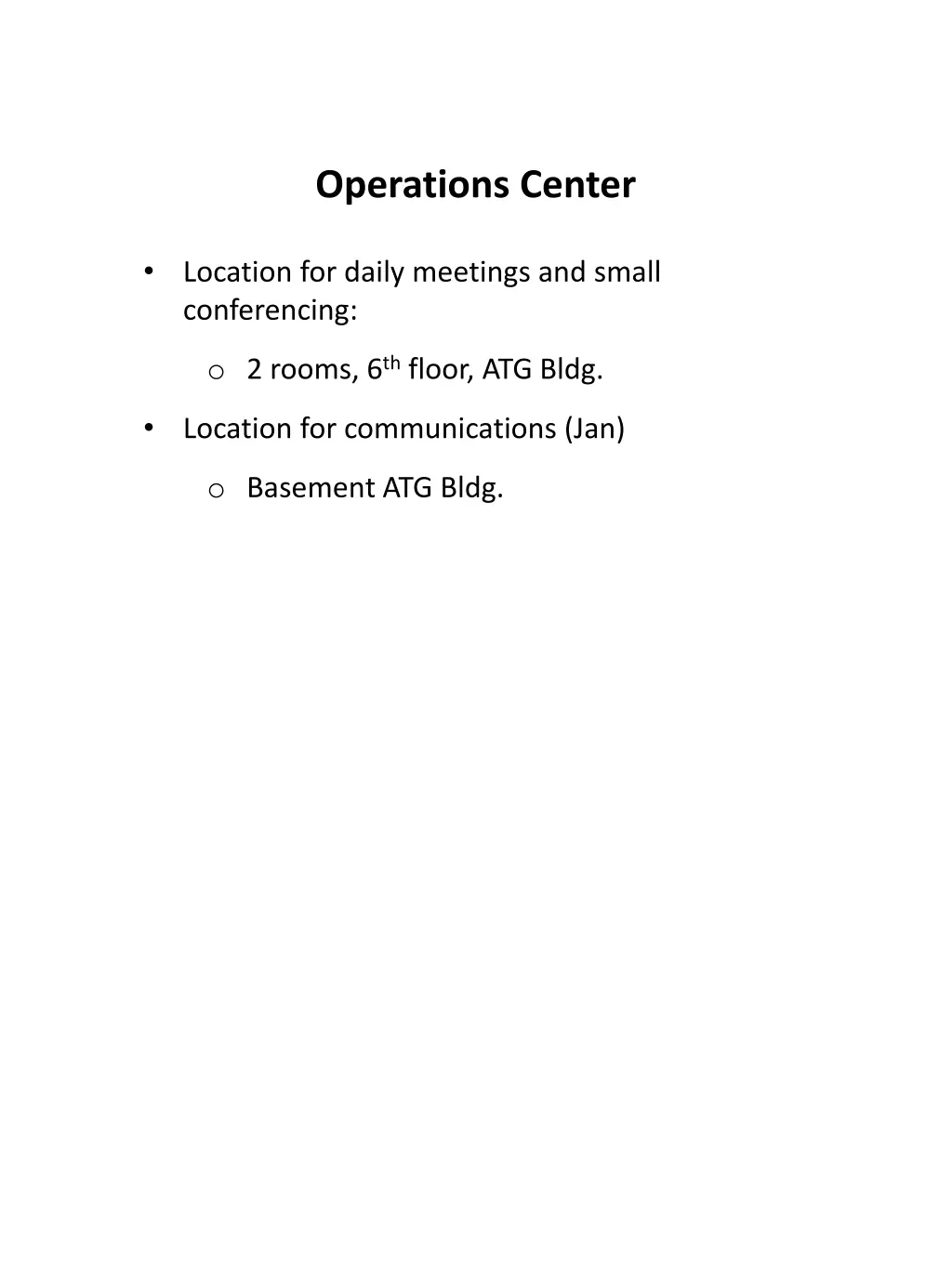 operations center