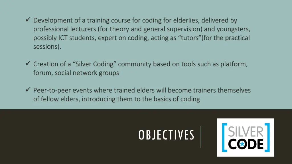 development of a training course for coding