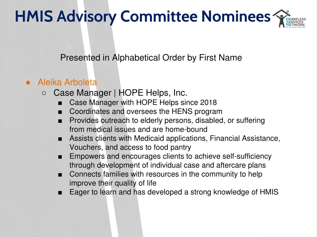 hmis advisory committee nominees
