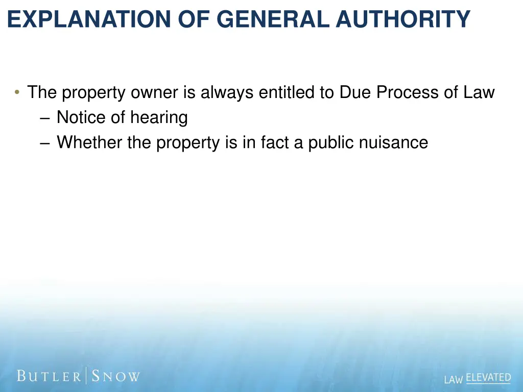 explanation of general authority