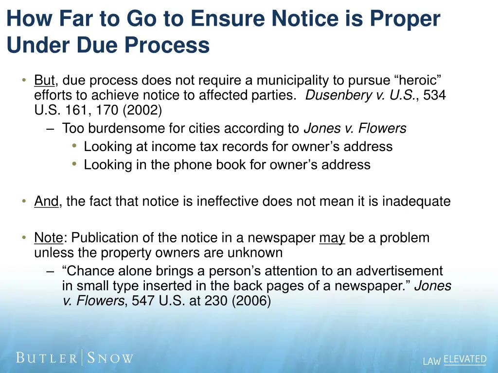how far to go to ensure notice is proper under 1