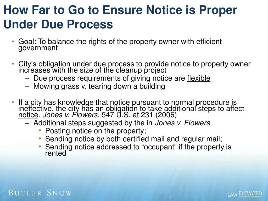 how far to go to ensure notice is proper under