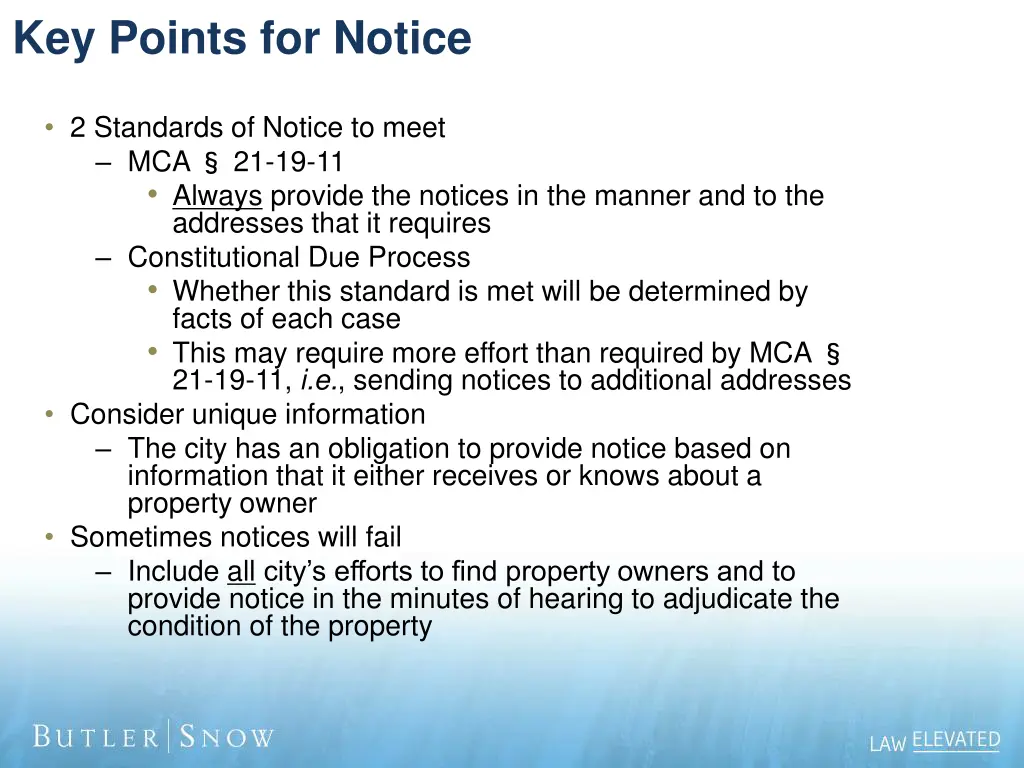 key points for notice