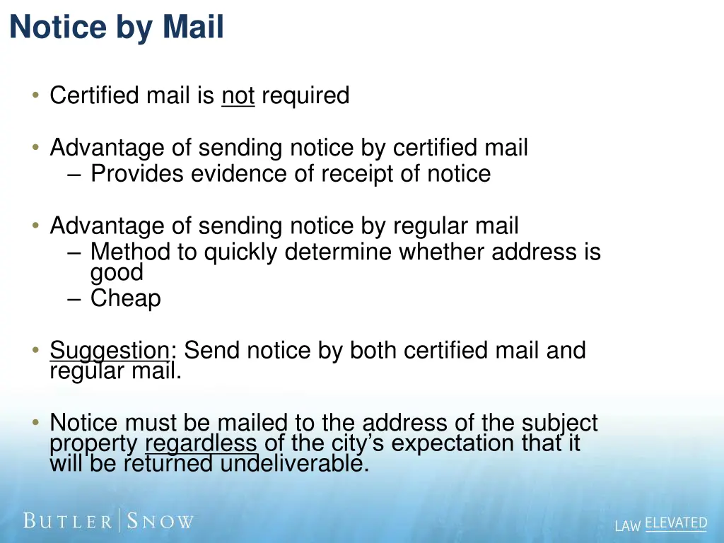 notice by mail