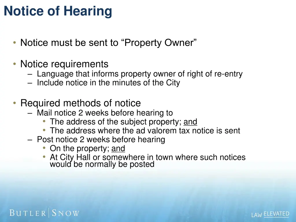 notice of hearing