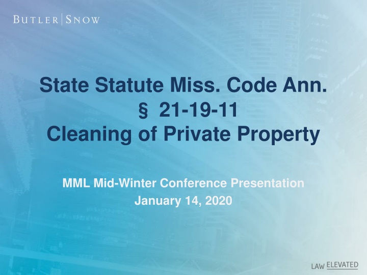 state statute miss code ann 21 19 11 cleaning
