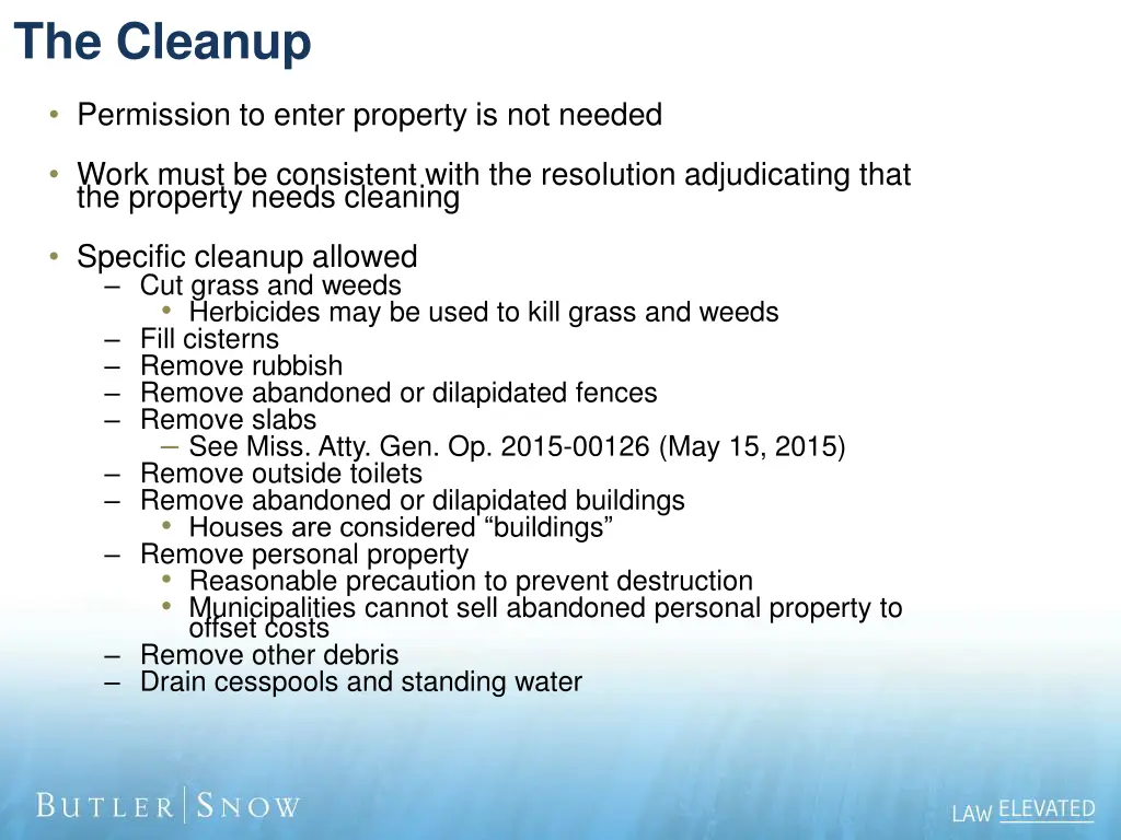 the cleanup