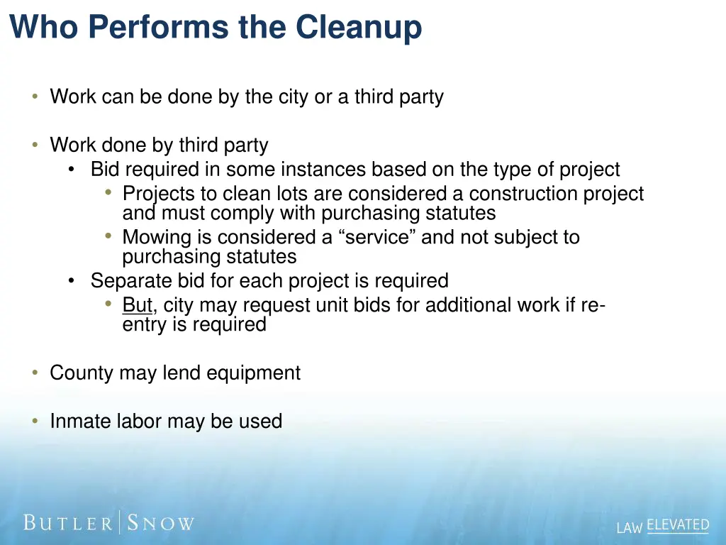 who performs the cleanup