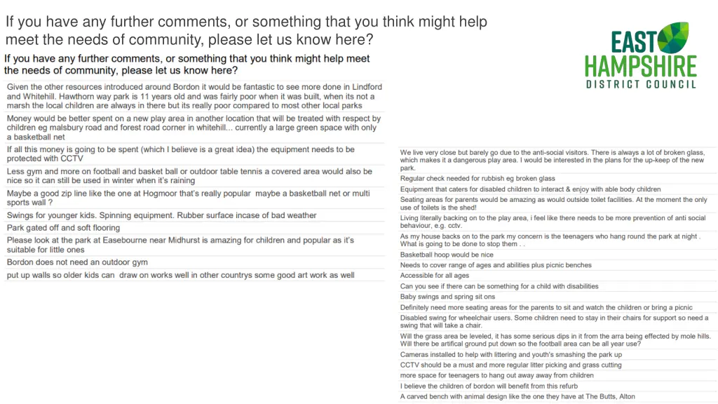 if you have any further comments or something 1